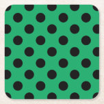 Dessous-de-verre Carré En Papier Pois noirs sur vert frais<br><div class="desc">Pois noirs sur vert frais</div>