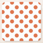 Dessous-de-verre Carré En Papier Pois orange brûlés<br><div class="desc">Pois orange brûlés sur un arrière - plan blanc.</div>