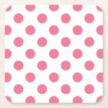 Dessous-de-verre Carré En Papier Pois rose et blanc<br><div class="desc">Pois rose et blanc</div>