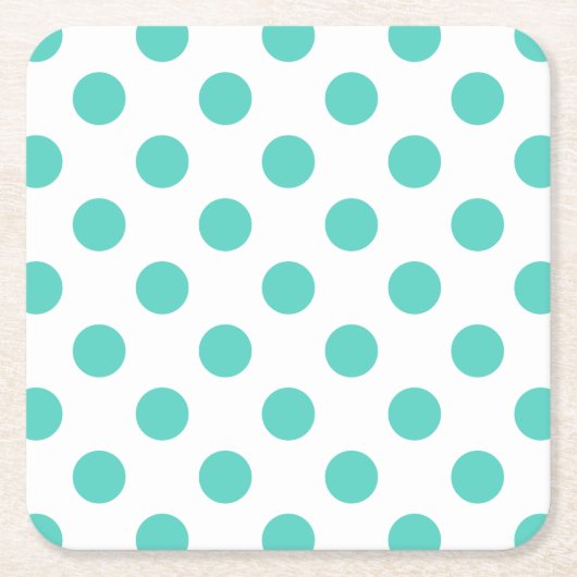 Dessous-de-verre Carré En Papier Pois turquoise (Devant)