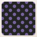 Dessous-de-verre Carré En Papier Pois ultra violets en noir<br><div class="desc">La couleur de l'année de Pantone pour 2018 est ultra violet.</div>