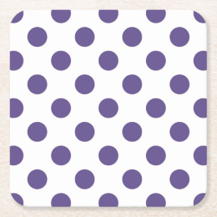 Dessous-de-verre Carré En Papier Pois ultra violets sur blanc