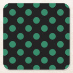 Dessous-de-verre Carré En Papier Pois vert et noir<br><div class="desc">Pois vert et noir</div>