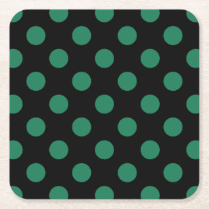 Dessous-de-verre Carré En Papier Pois vert et noir