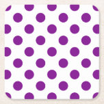 Dessous-de-verre Carré En Papier Pois violets et blancs<br><div class="desc">Pois violets et blancs</div>