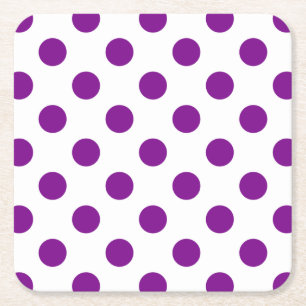 Dessous-de-verre Carré En Papier Pois violets et blancs