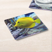Dessous-de-verre Carré En Papier Poisson de Tang Jaune (Incliné)