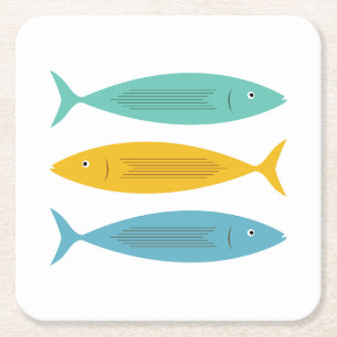 Dessous-de-verre Carré En Papier Poisson empilé