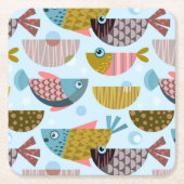 Dessous-de-verre Carré En Papier Poisson rétro (Devant)
