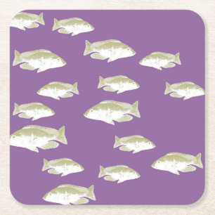 Dessous-de-verre Carré En Papier Poisson sur violet