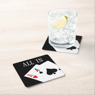 Dessous-de-verre Carré En Papier Poker Papier à boire