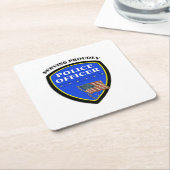 Dessous-de-verre Carré En Papier Police (Incliné)