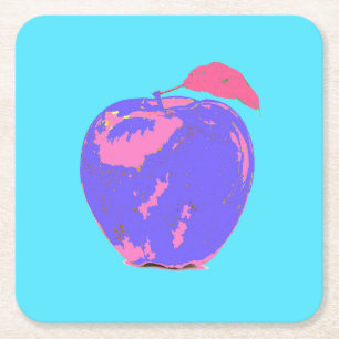 Dessous-de-verre Carré En Papier Pomme violette Pop Art