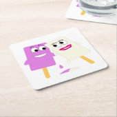 DESSOUS-DE-VERRE CARRÉ EN PAPIER POMPES À CRÈME DE GLACE (Incliné)