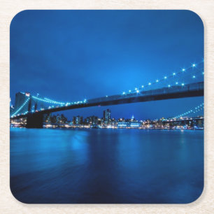 Dessous-de-verre Carré En Papier Pont de Brooklyn, New York
