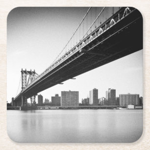 Dessous-de-verre Carré En Papier Pont de Manhattan et horizon, New York, USA