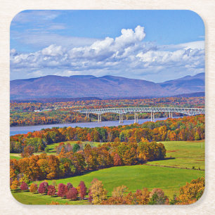 Dessous-de-verre Carré En Papier Pont Rhinecliff à l'automne