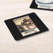 Dessous-de-verre Carré En Papier Pont suspendu et bateaux de Clifton (Incliné)