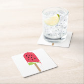 Dessous-de-verre Carré En Papier Popsicle de Watermelon (En situation)