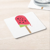 Dessous-de-verre Carré En Papier Popsicle de Watermelon (Incliné)