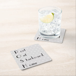 Dessous-de-verre Carré En Papier Port POSH sortie tribord accueil