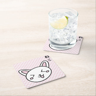 Dessous-de-verre Carré En Papier Porta copos gatinho rosa