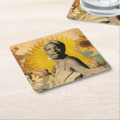 DESSOUS-DE-VERRE CARRÉ EN PAPIER PORTA COPOS JAZZ - NINA SIMONE (Incliné)