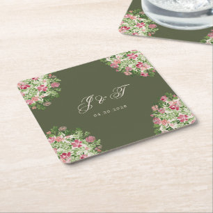 Dessous-de-verre Carré En Papier Porte Élégante de Mariage en Feuille de Luxe Fauss