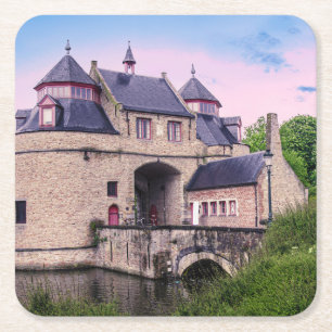 Dessous-de-verre Carré En Papier Porte historique de la ville à Bruges