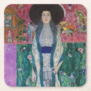 Dessous-de-verre Carré En Papier Portrait d'Adèle Bloch Bauer, Gustav Klimt