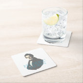 Dessous-de-verre Carré En Papier Portrait de Frédéric Chopin (En situation)