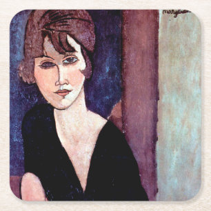 Dessous-de-verre Carré En Papier Portrait de Woman