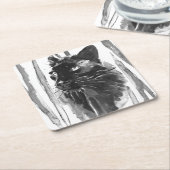 Dessous-de-verre Carré En Papier Portrait Panther (Incliné)