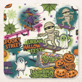 Dessous-de-verre Carré En Papier posavasos urban halloween