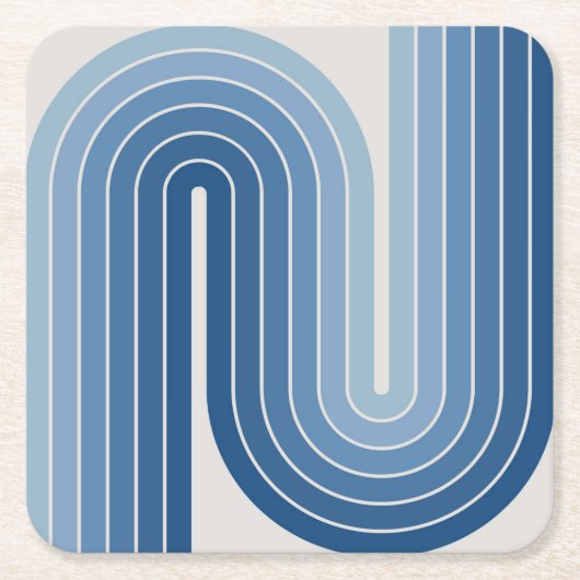 Dessous-de-verre Carré En Papier Poster de conception à double arc géométrique rétr (Devant)