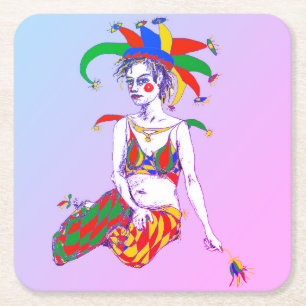Dessous-de-verre Carré En Papier Poster de Jester