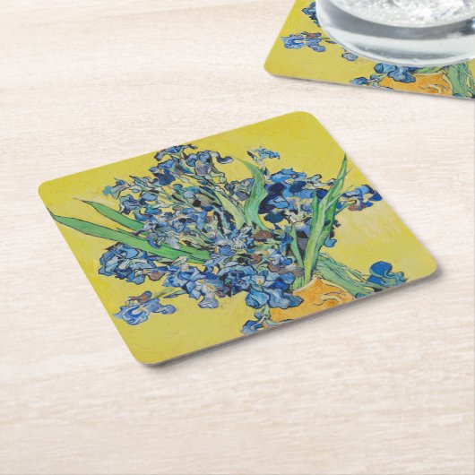Dessous-de-verre Carré En Papier Poster d'Irises Vincent van Gogh (Incliné)