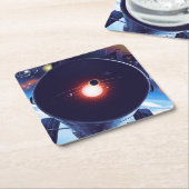 Dessous-de-verre Carré En Papier Poster du télescope spatial Hubble. (Incliné)