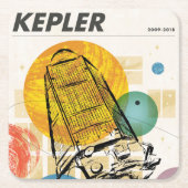 Dessous-de-verre Carré En Papier Poster du télescope spatial Kepler. (Devant)