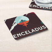 Dessous-de-verre Carré En Papier Poster Espace Rétro Mission Cassini À Saturne (Incliné)