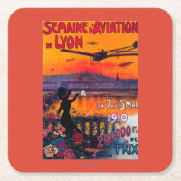 Poster vintage de l'aviation De Lyon de d de