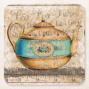 Dessous-de-verre Carré En Papier Pot de thé antique