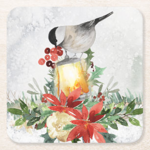 Dessous-de-verre Carré En Papier Poulet d'aquarelle