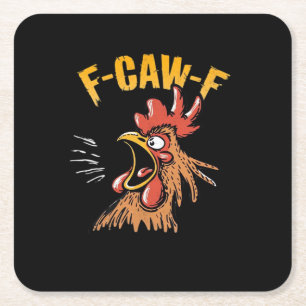 Dessous-de-verre Carré En Papier Poulet F-Caw-F drôle Vintage F-Caw-F Coqs drôles