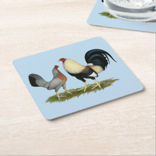 Dessous-de-verre Carré En Papier Poulets dorés