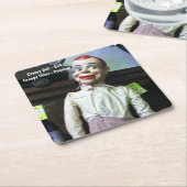 Dessous-de-verre Carré En Papier Poupée Ventriloquiste déplaisante (Incliné)