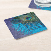 Dessous-de-verre Carré En Papier Pourpre et Teal (Incliné)