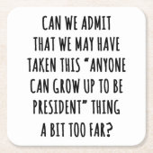 Dessous-de-verre Carré En Papier Pouvons-nous admettre (Devant)