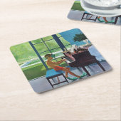 Dessous-de-verre Carré En Papier Pratique en matière de piano de Poolside (Incliné)