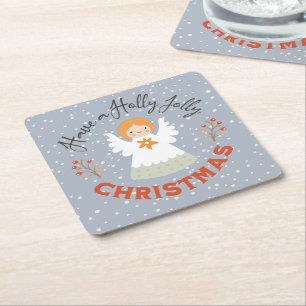 Dessous-de-verre Carré En Papier Prenez un Holly Jolly Christmas